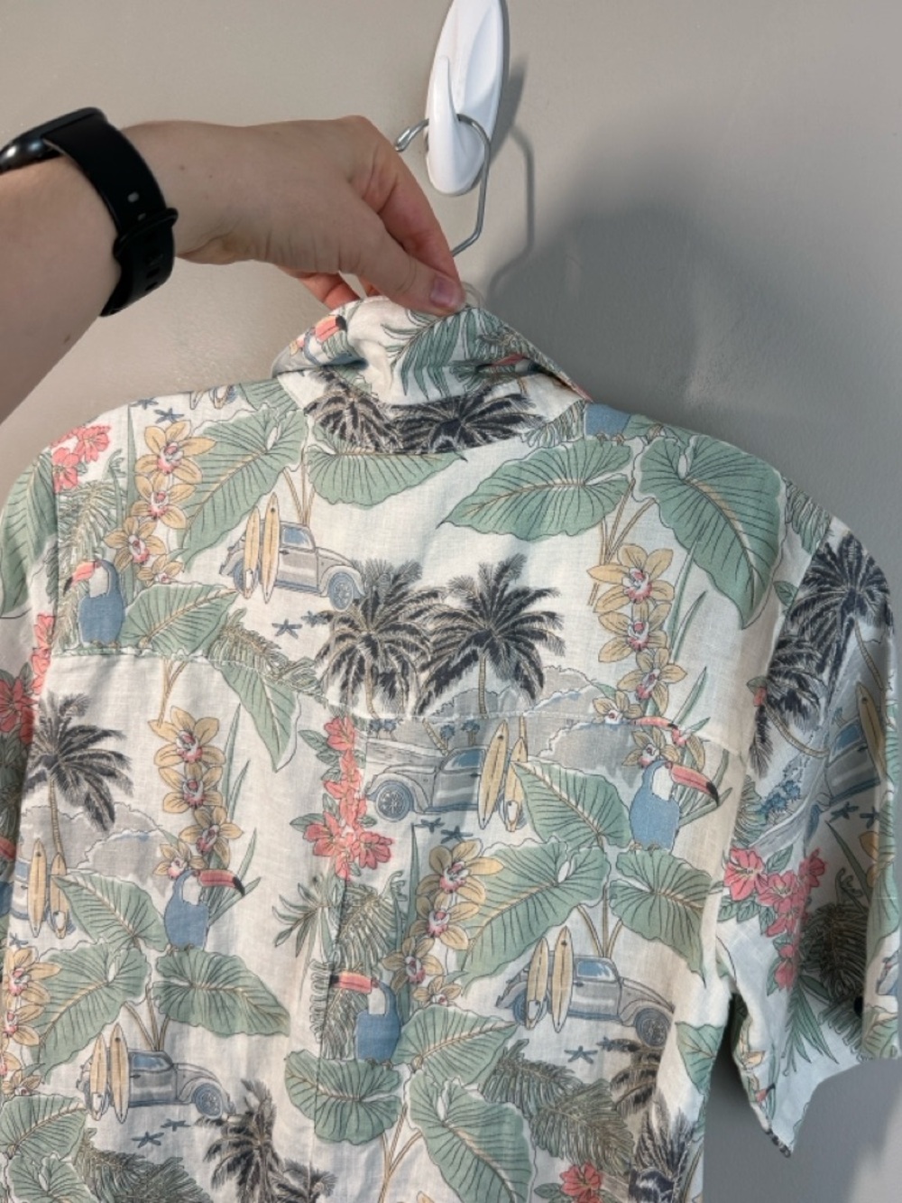 C&C California 100% Linen Beach Toucan Surf Shirt Dress Size S - Picture 13 of 13